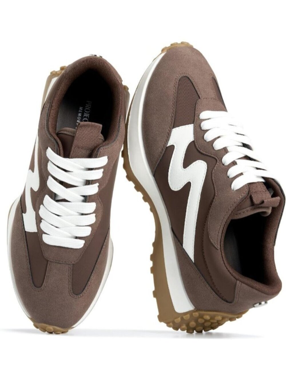 Women's Chocolate Lightweight Trendy Non Slip Lace Up Casual Fashion Sneakers